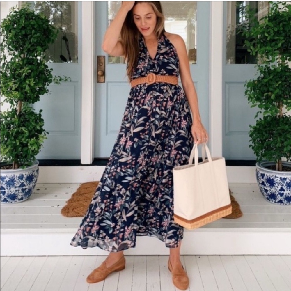 Anthro x Gal Meets Glam | Halter Top Button Up Front Siena Maxi Dress
